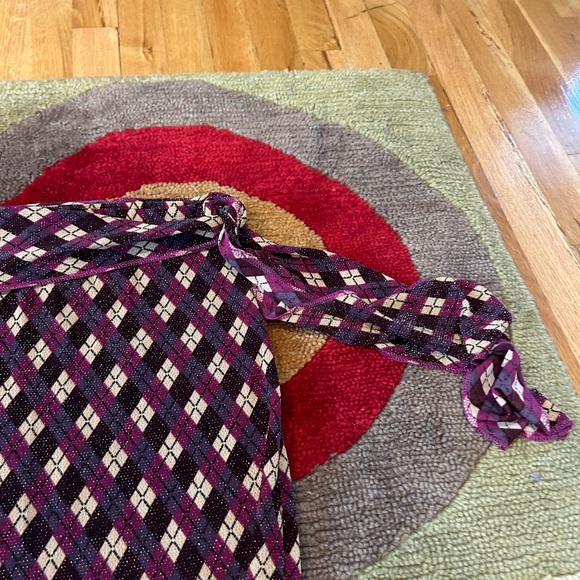 10 for $15 Top Secret Y2K Argyle Pattern Glitter Belted Long Skirt Side Slit - Picture 5 of 8